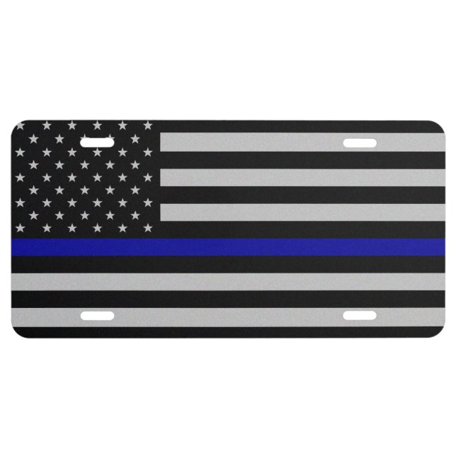 Thin Blue Line Flag License Plate (Front)