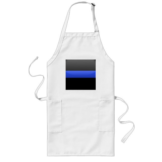 Thin Blue Line Flag Long Apron (Front)