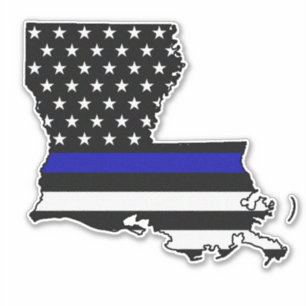 Thin Blue Line Flag Louisiana Sticker