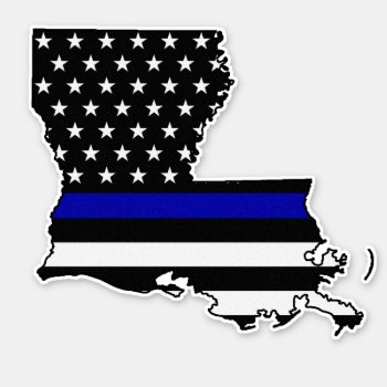 Thin Blue Line Flag Louisiana Sticker by ThinBlueLineDesign at Zazzle