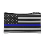 Thin Blue Line Flag Makeup Bag at Zazzle