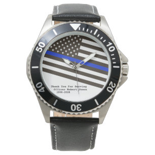 *~* Thin Blue Line Flag Men Police Officer Man's Watch