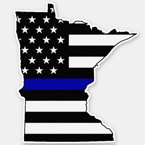 Thin Blue Line Flag Minnesota Sticker