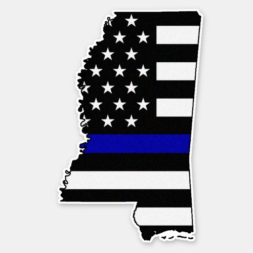 Thin Blue Line Flag Mississippi Sticker