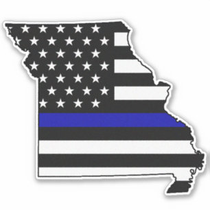 Thin Blue Line Flag Missouri Sticker
