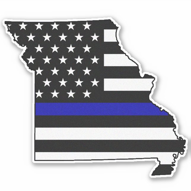 Thin Blue Line Flag Missouri Sticker (Front)