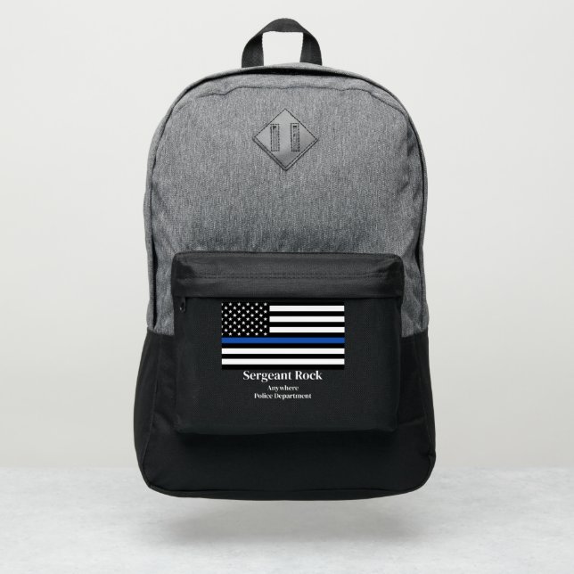 Thin Blue Line Flag Monogram Port Authority® Backpack (Front)