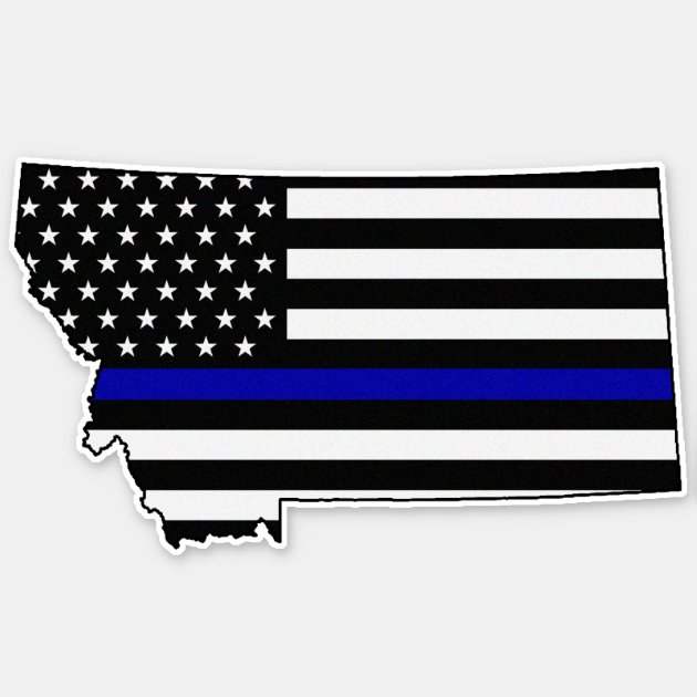 Montana SVG Montana police svg Montana State Blue Line Flag svg Montana Blue Lives svg Montana Thin Blue Line Flag SVG