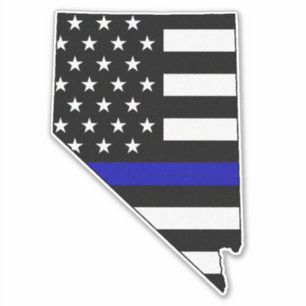 Thin Blue Line Flag Nevada Sticker