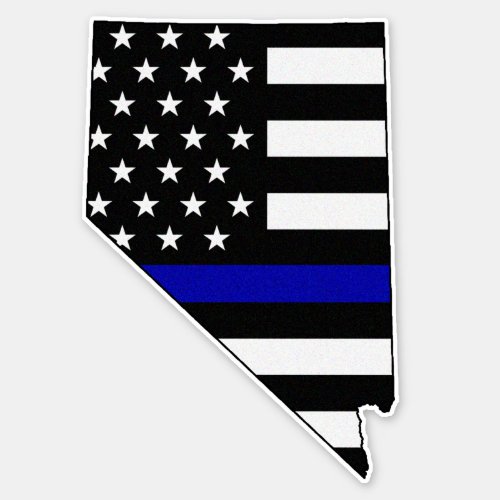 Thin Blue Line Flag Nevada Sticker