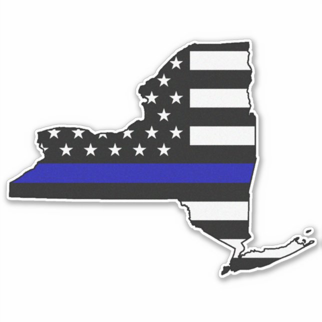 Thin Blue Line Flag New York Sticker (Front)
