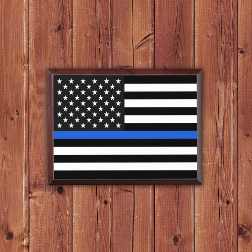 Thin Blue Line Flag of the USA Award Plaque