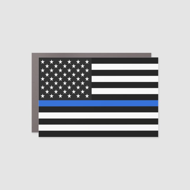 Thin Blue Line Flag of the USA Car Magnet (Front)