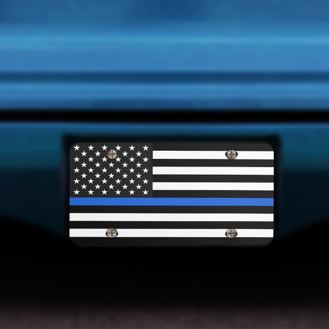 Thin Blue Line Flag of the USA License Plate (Creator Uploaded)