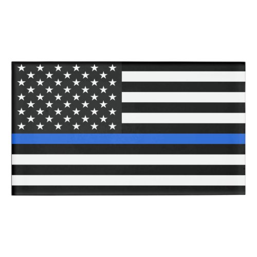 Thin Blue Line Flag of the USA Name Tag