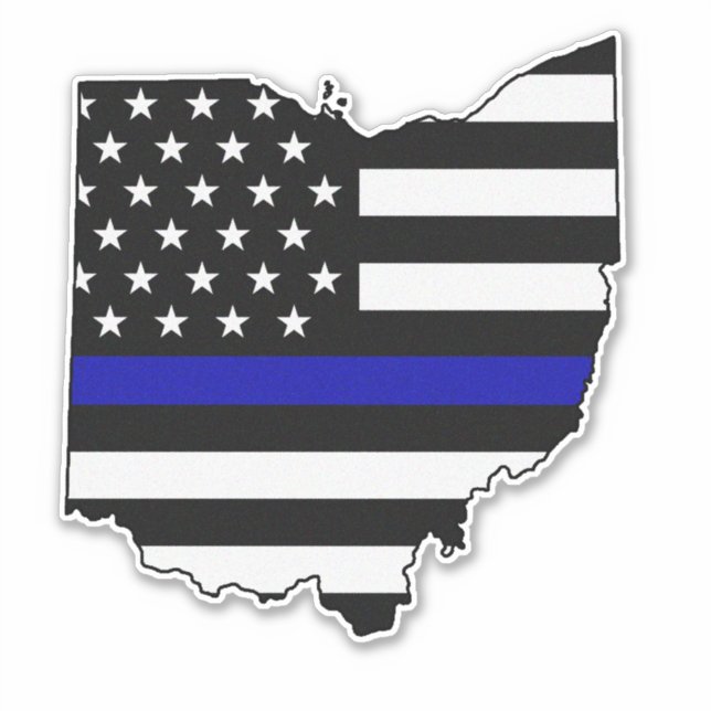 Thin Blue Line Flag Ohio Sticker (Front)