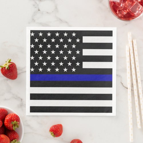 Thin Blue Line Flag Paper Dinner Napkins