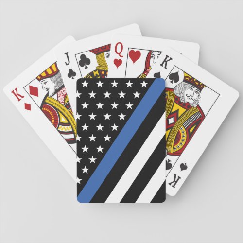 Thin Blue Line Flag  Playing Cards