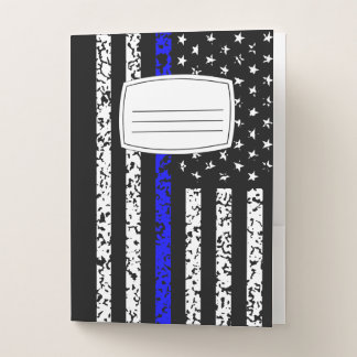 Thin Blue Line Flag Pocket Folder