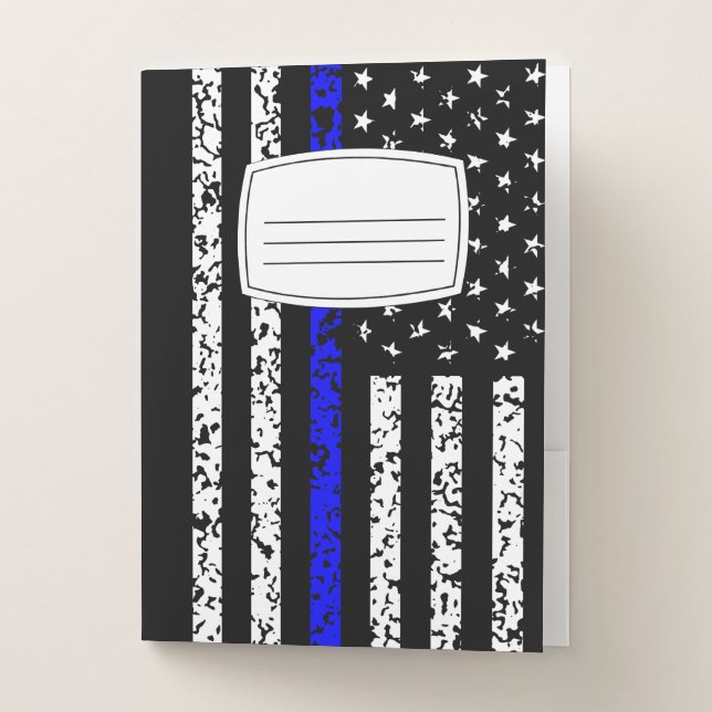 Thin Blue Line Flag Pocket Folder (Front)