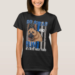 Thin Blue Line Flag Police Dog German Shepherd K 9 T-Shirt