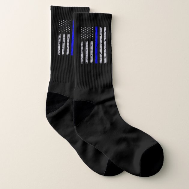 Thin Blue Line Police Badge Socks