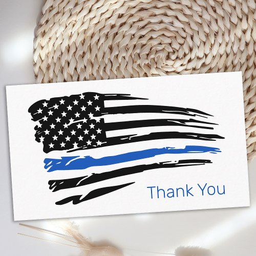 Thin Blue Line Flag Police Officer Thank You  Business Card