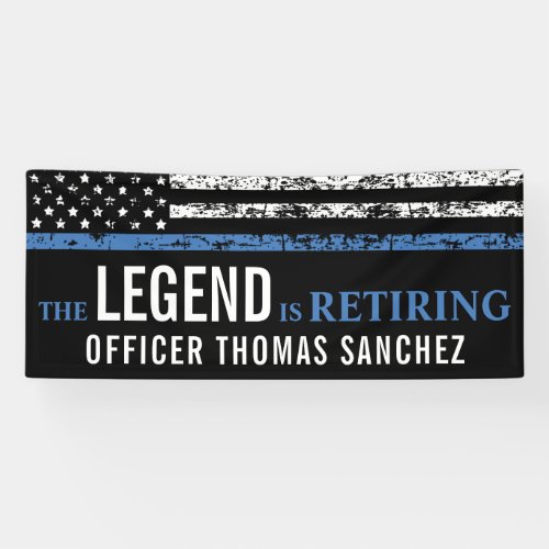 Thin Blue Line Flag Police Retirement Party Banner