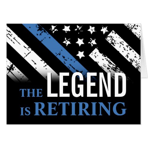 Thin Blue Line Flag Police Retirement Party Card