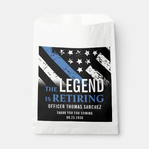 Thin Blue Line Flag Police Retirement Party Favor Bag