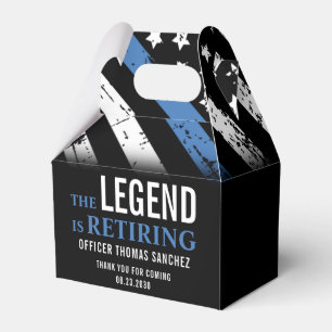 Thin Blue Line Flag Police Retirement Party Favor Boxes