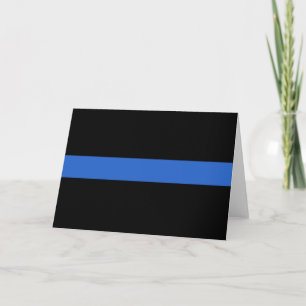 Thin Blue Line Flag police solidarity symbol usa a Card