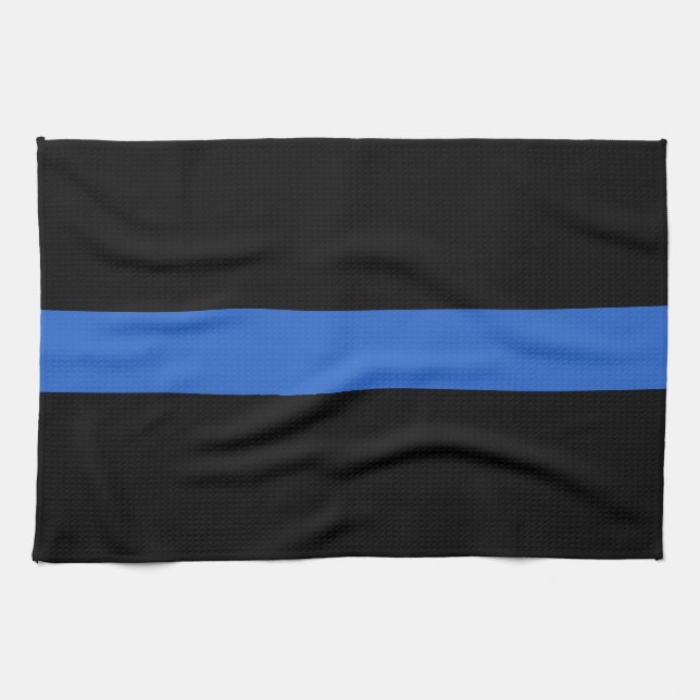 Thin Blue Line Flag police solidarity symbol usa a Kitchen Towel (Horizontal)