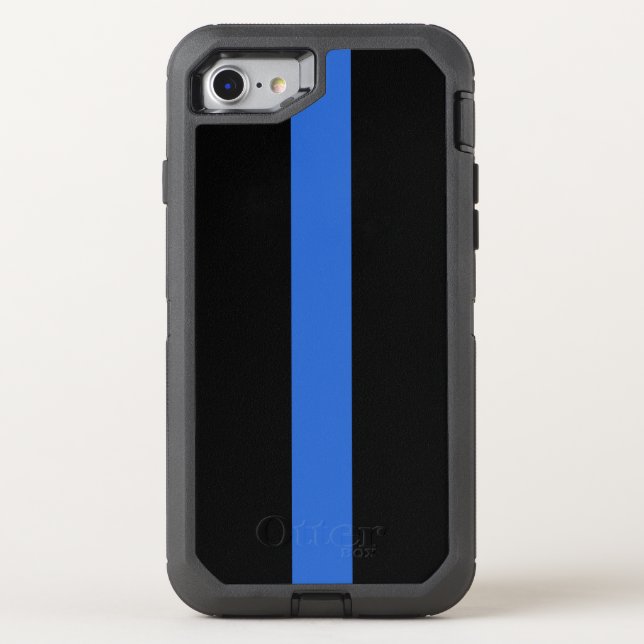 Thin Blue Line Flag police solidarity symbol usa a Otterbox iPhone Case (Back)