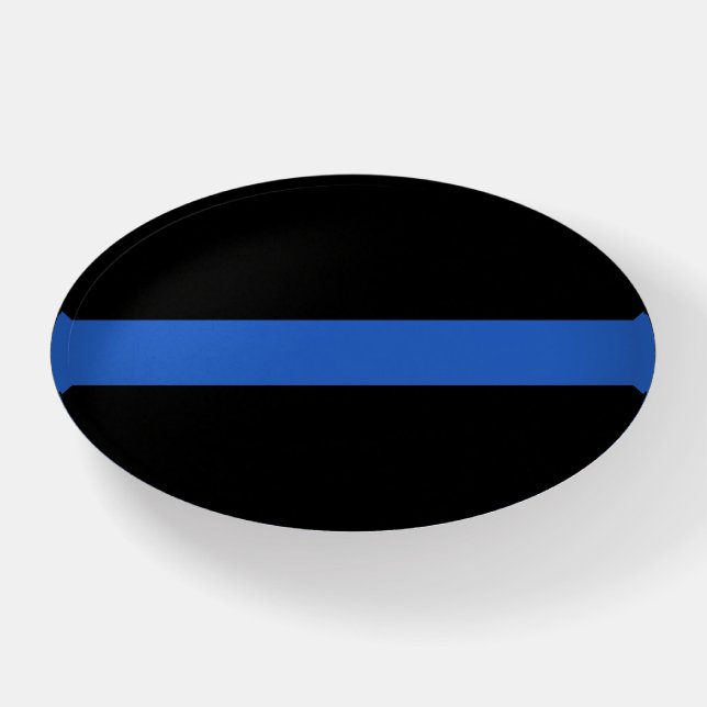 Thin Blue Line Flag police solidarity symbol usa a Paperweight (Front)