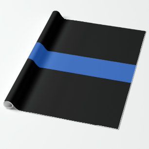 Thin Blue Line Flag police solidarity symbol usa a Wrapping Paper