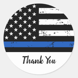 Thin Blue Line Flag Police Thank You Classic Round Classic Round Sticker