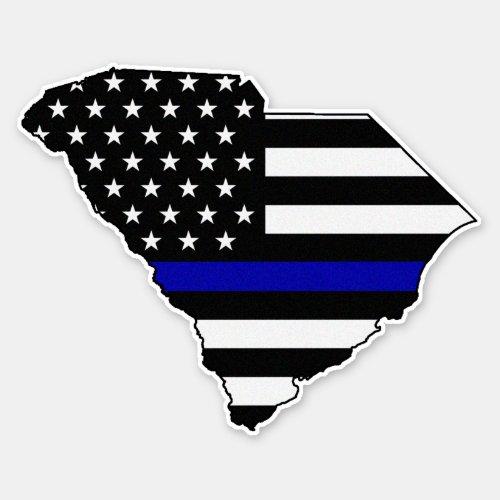 Thin Blue Line Flag South Carolina Sticker