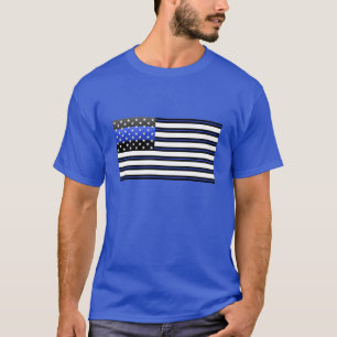 Thin Blue Line Flag - Stars, Stripes and Courage T-Shirt