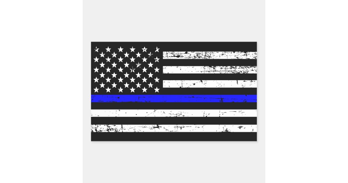 Thin Blue Line Flag Sticker | Zazzle