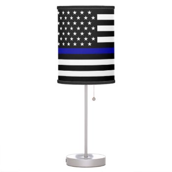 Thin Blue Line Flag Table Lamp by ThinBlueLineDesign at Zazzle