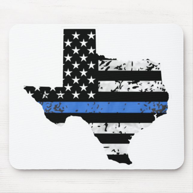 Thin blue line flag Texas Mouse Pad (Front)