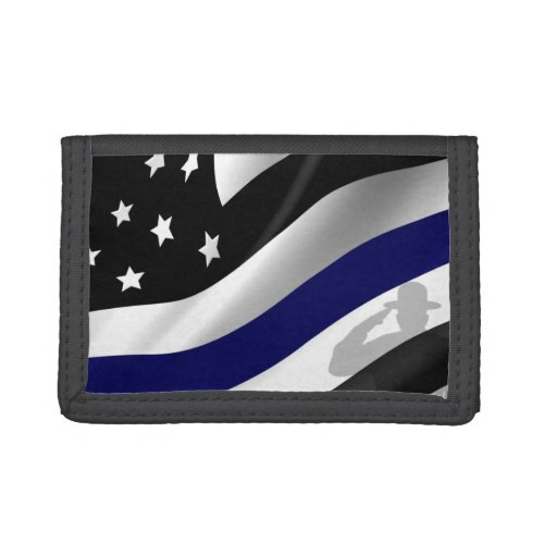 Thin Blue Line Flag Trifold Wallet