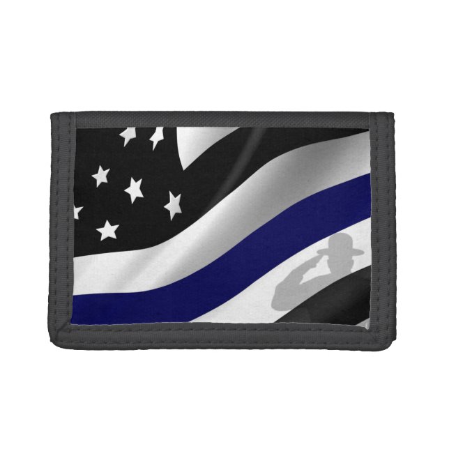 Thin Blue Line Flag Trifold Wallet (Front)