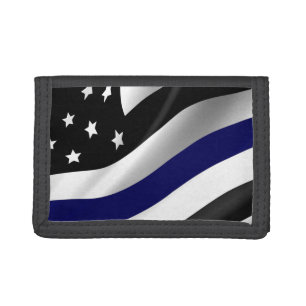 Thin Blue Line Flag Trifold Wallet