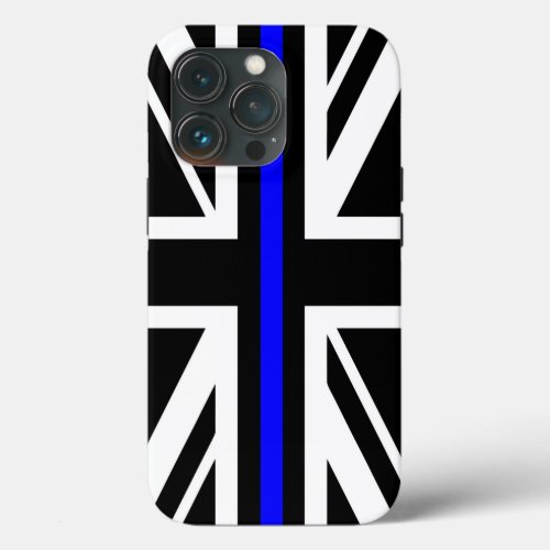 Thin Blue Line Flag united kingdom police cop symb iPhone 13 Pro Case