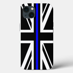 Thin Blue Line Flag united kingdom police cop symb iPhone 13 Case