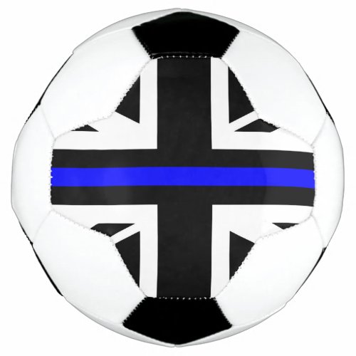 Thin Blue Line Flag united kingdom police cop symb Soccer Ball