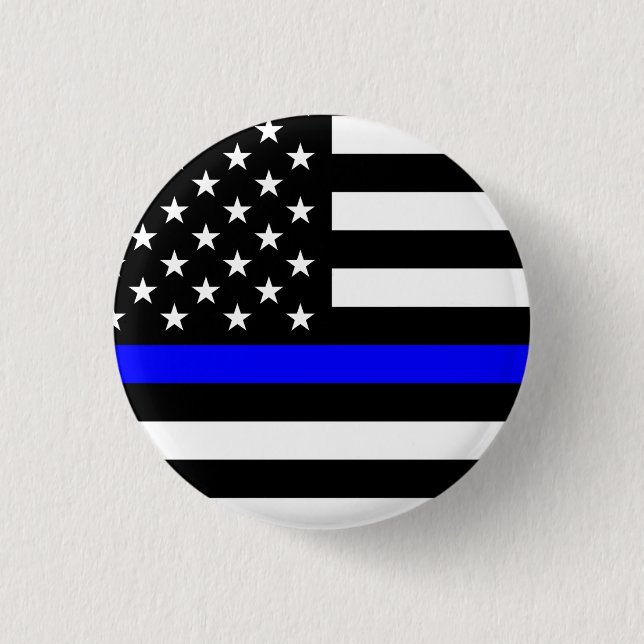 Thin Blue Line Flag (United States) Button (Front)