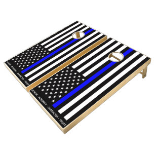 Thin Blue Line Flag (United States) Cornhole Set